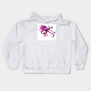 Pink Purple OCtopus Artwork Kids Hoodie